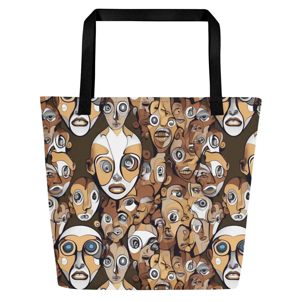 Many-eyed Masquerade on Large Tote Bag W/ Pocket — Front