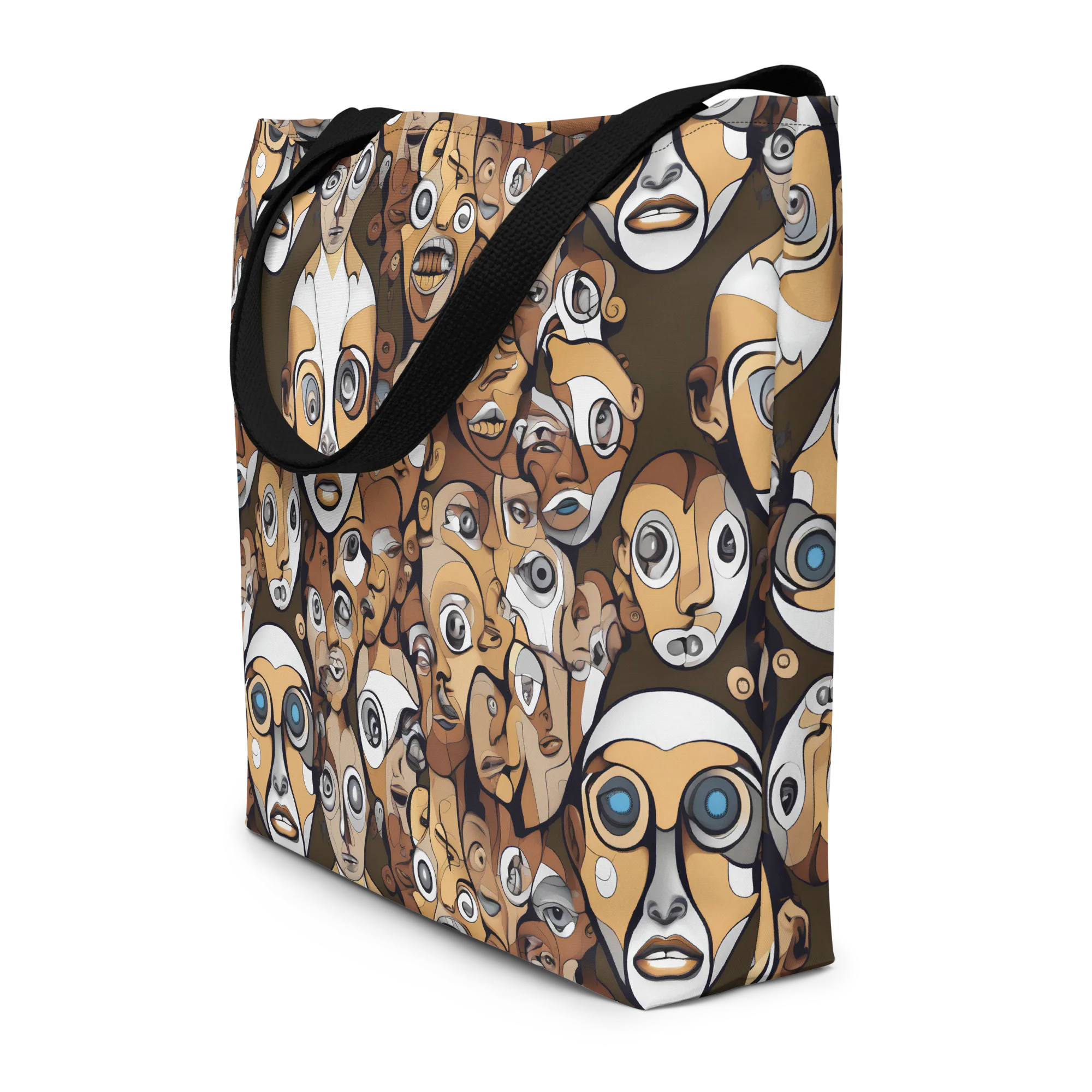 Many-eyed Masquerade on Large Tote Bag W/ Pocket — Print file