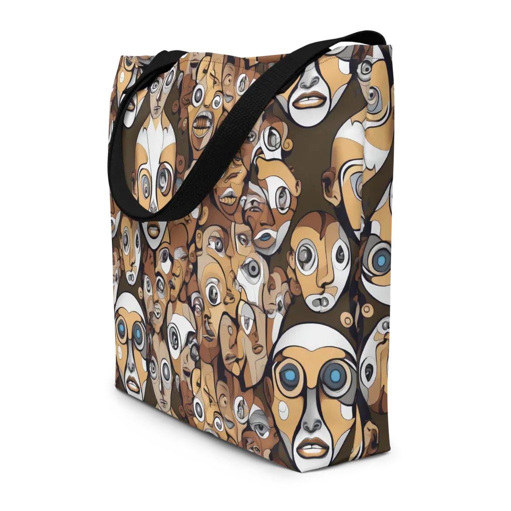 Many-eyed Masquerade on Large Tote Bag W/ Pocket — Print file