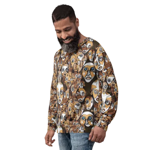 Many-eyed Masquerade on a Sweatshirt