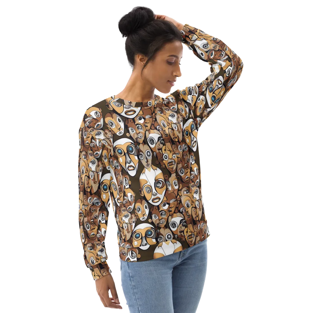 Many-eyed Masquerade on Sweatshirt — Right sleeve