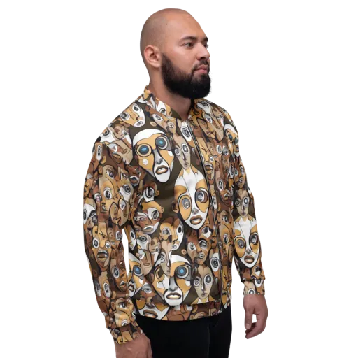 Many-eyed Masquerade on a Bomber Jacket