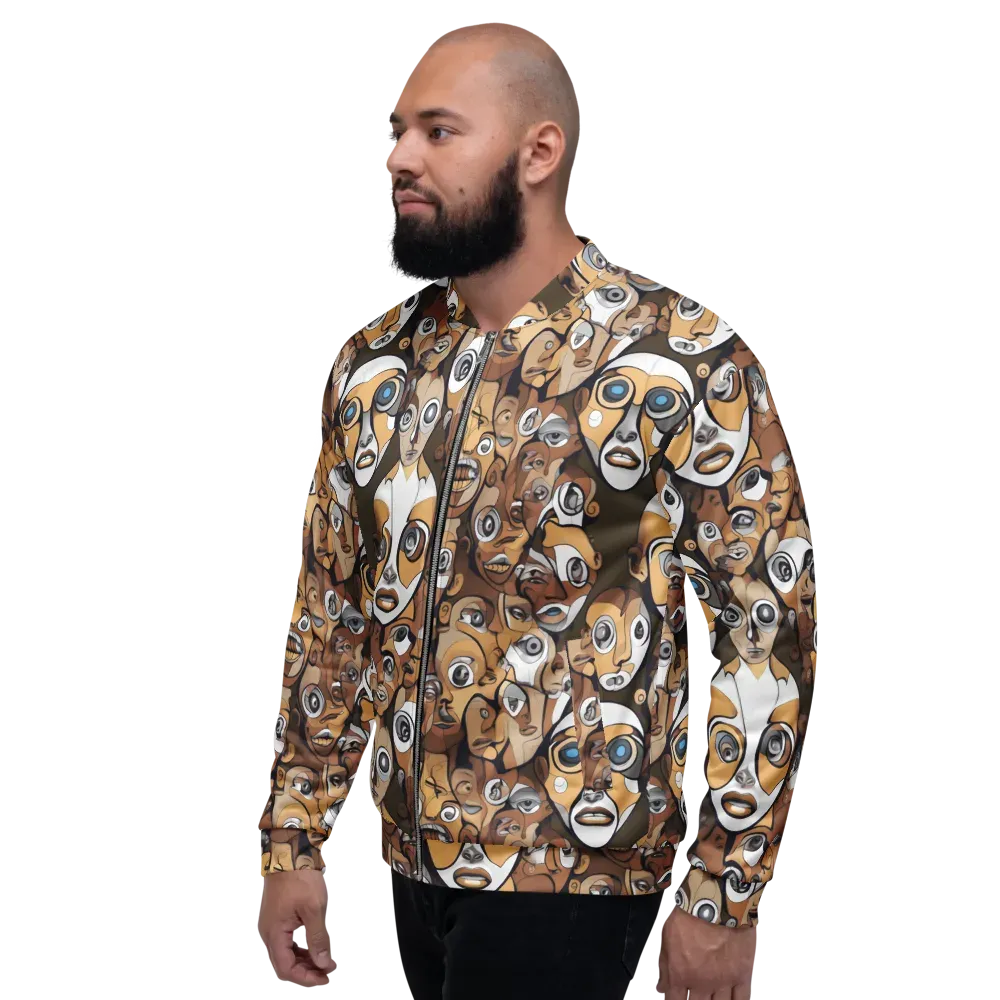 Many-eyed Masquerade on Bomber Jacket — Left