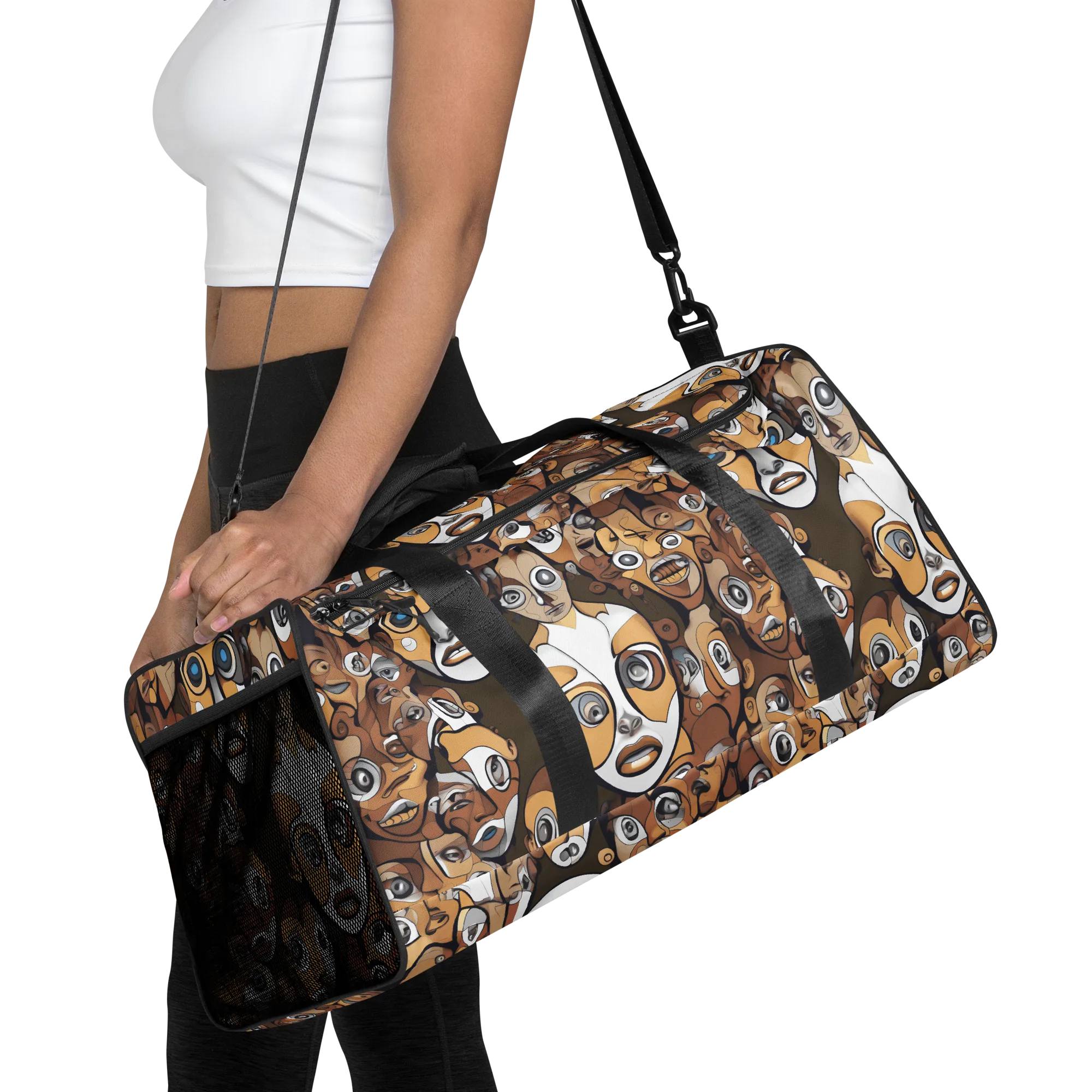 Many-eyed Masquerade on Duffle Bag — Front