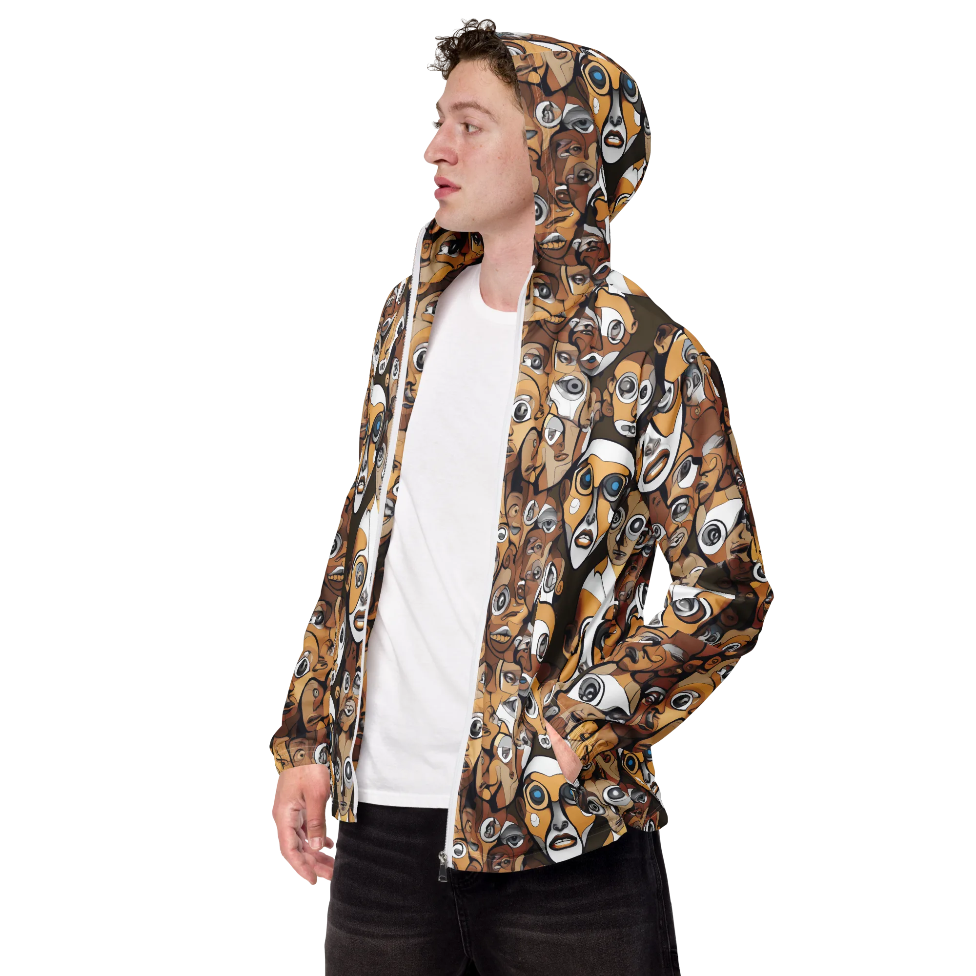 Many-eyed Masquerade on Men's Windbreaker — Left Front