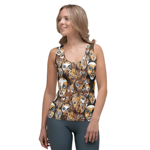 Many-eyed Masquerade on a Women's Tank Top