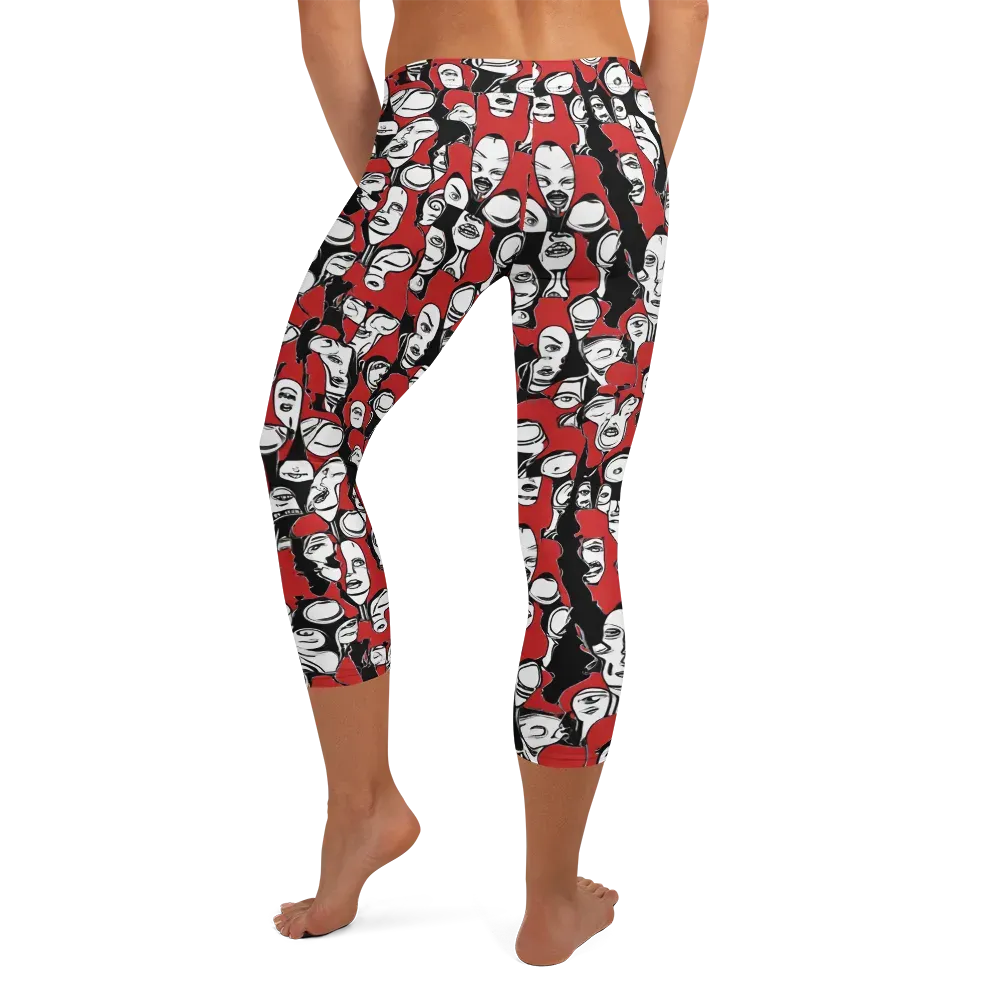 Crimson Chorus on Capri Leggings — Back
