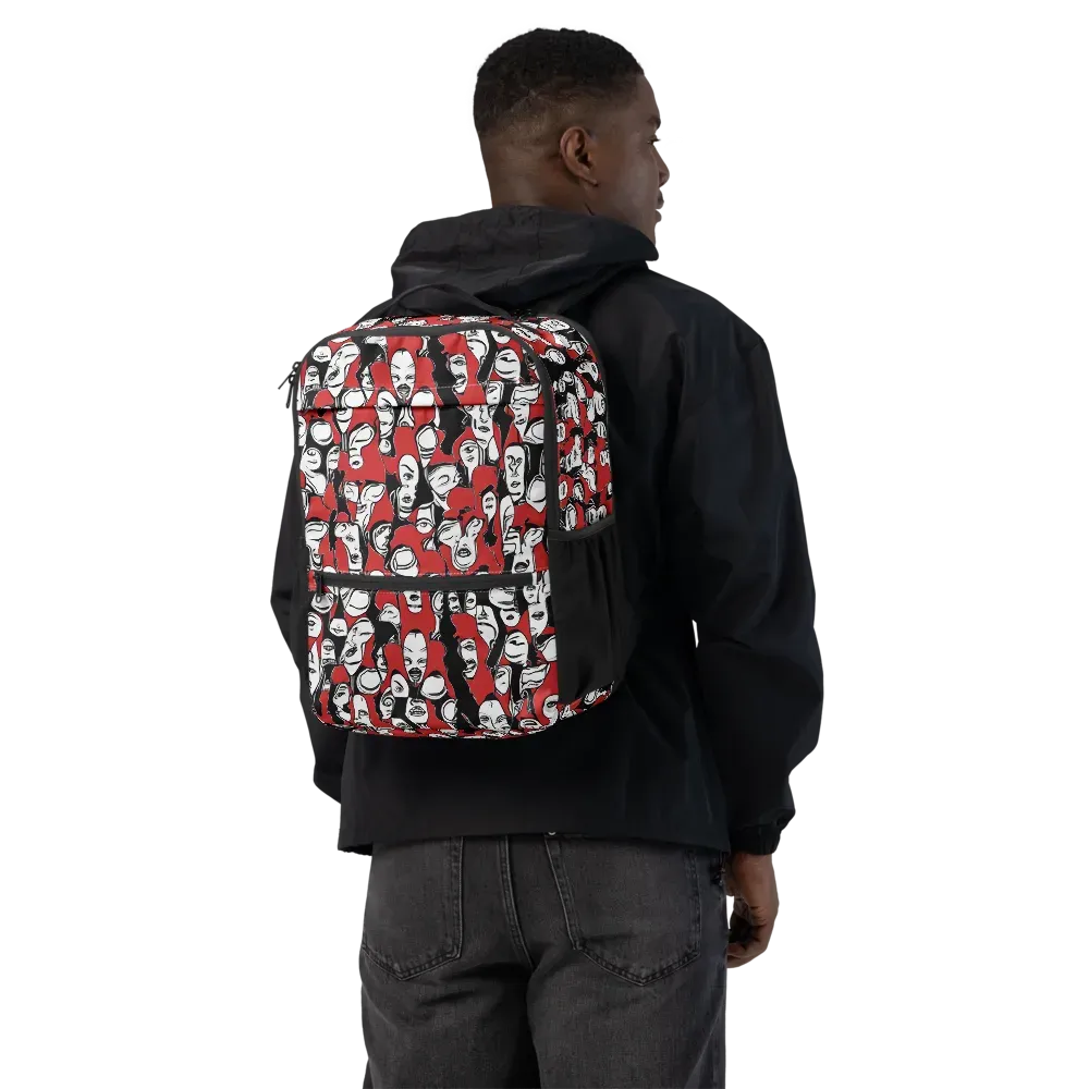 Crimson Chorus on Utility Backpack — Back