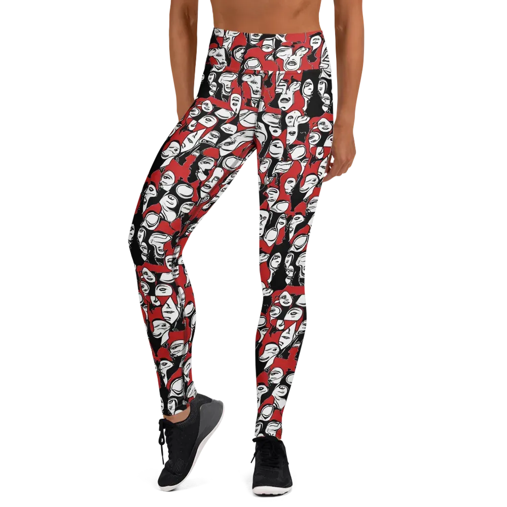 Crimson Chorus on Yoga Leggings — Front