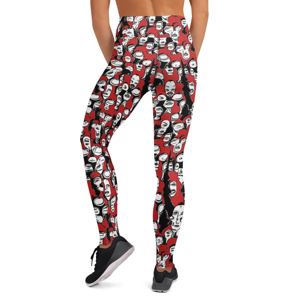 Crimson Chorus on Yoga Leggings — Back