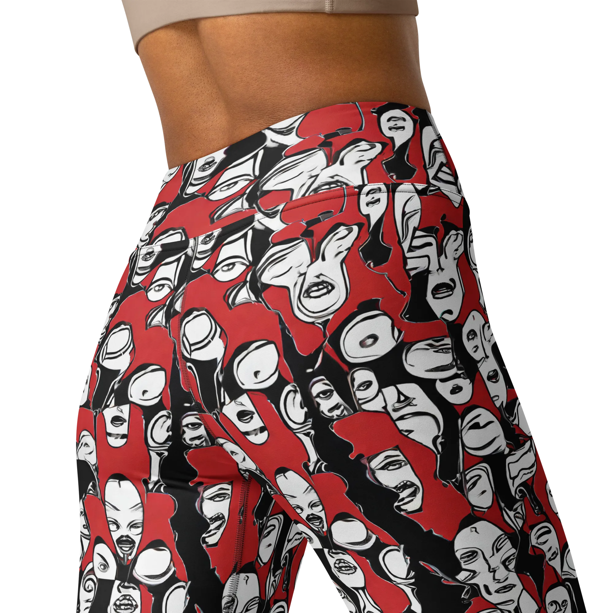 Crimson Chorus on Yoga Leggings — Back 2