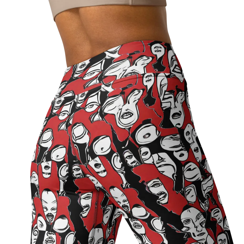 Crimson Chorus on Yoga Leggings — Back 2