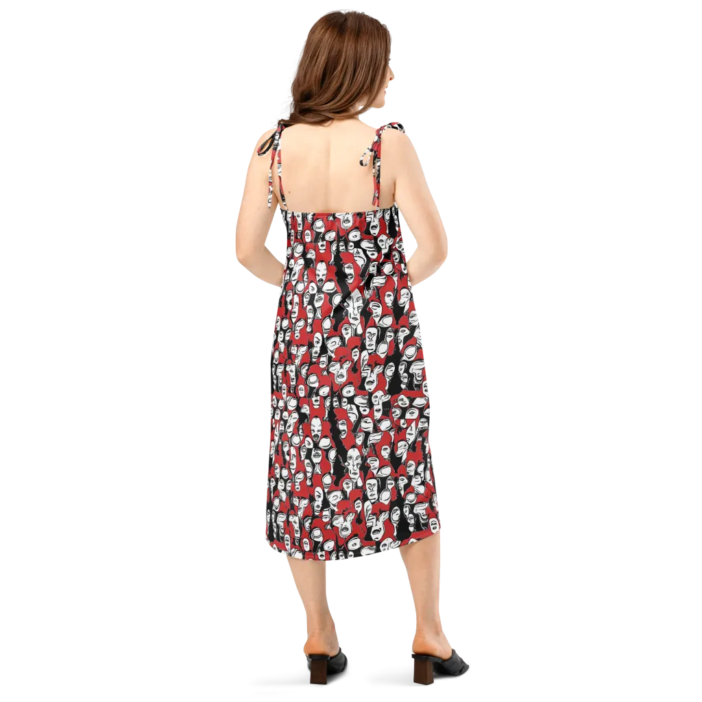 Crimson Chorus on Slip Dress — Back