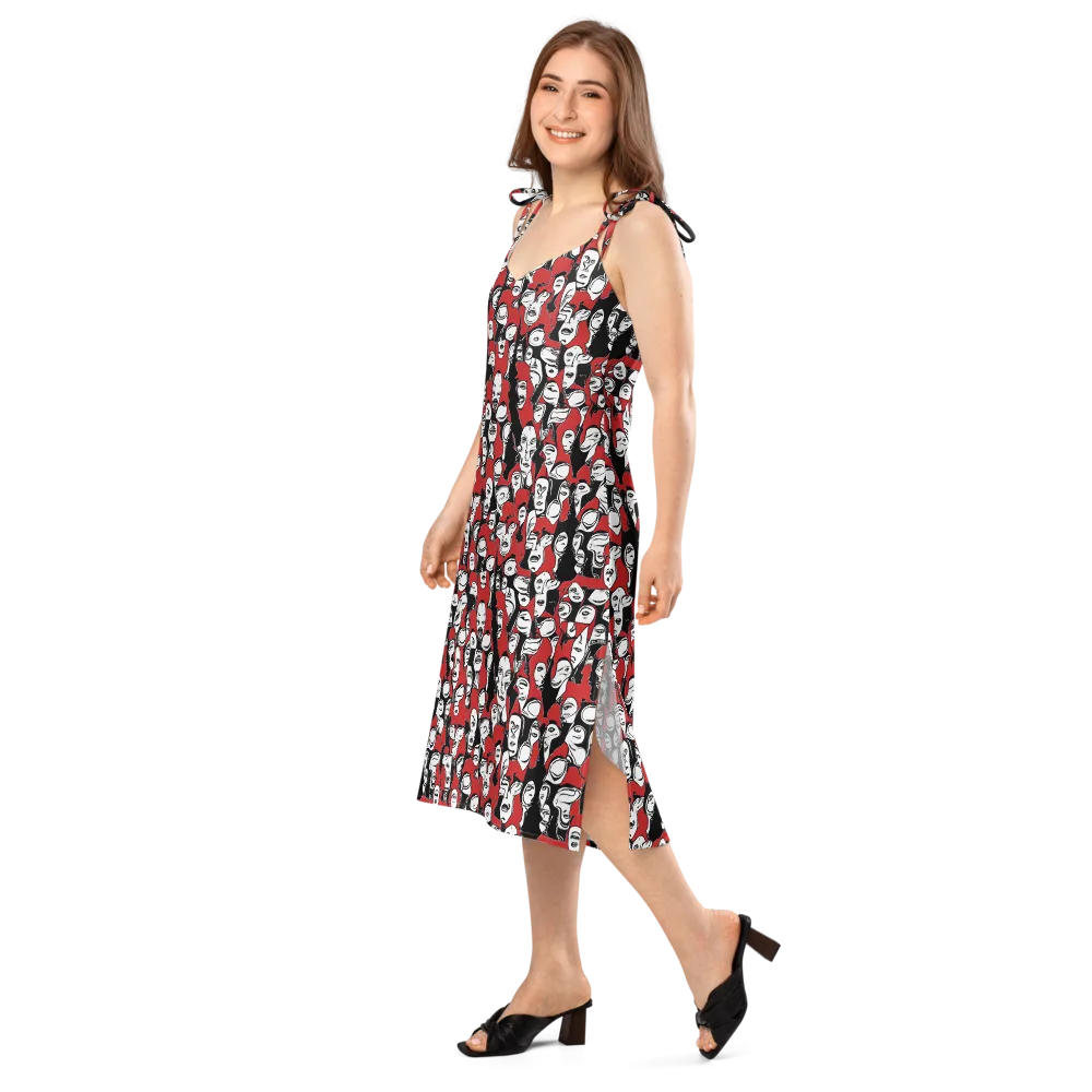 Crimson Chorus on Slip Dress — Left Front