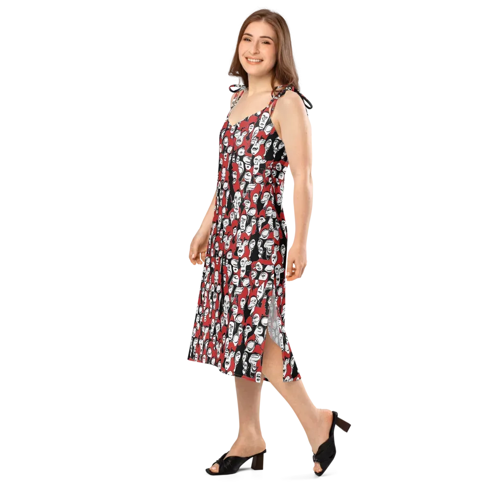 Crimson Chorus on Slip Dress — Left Front