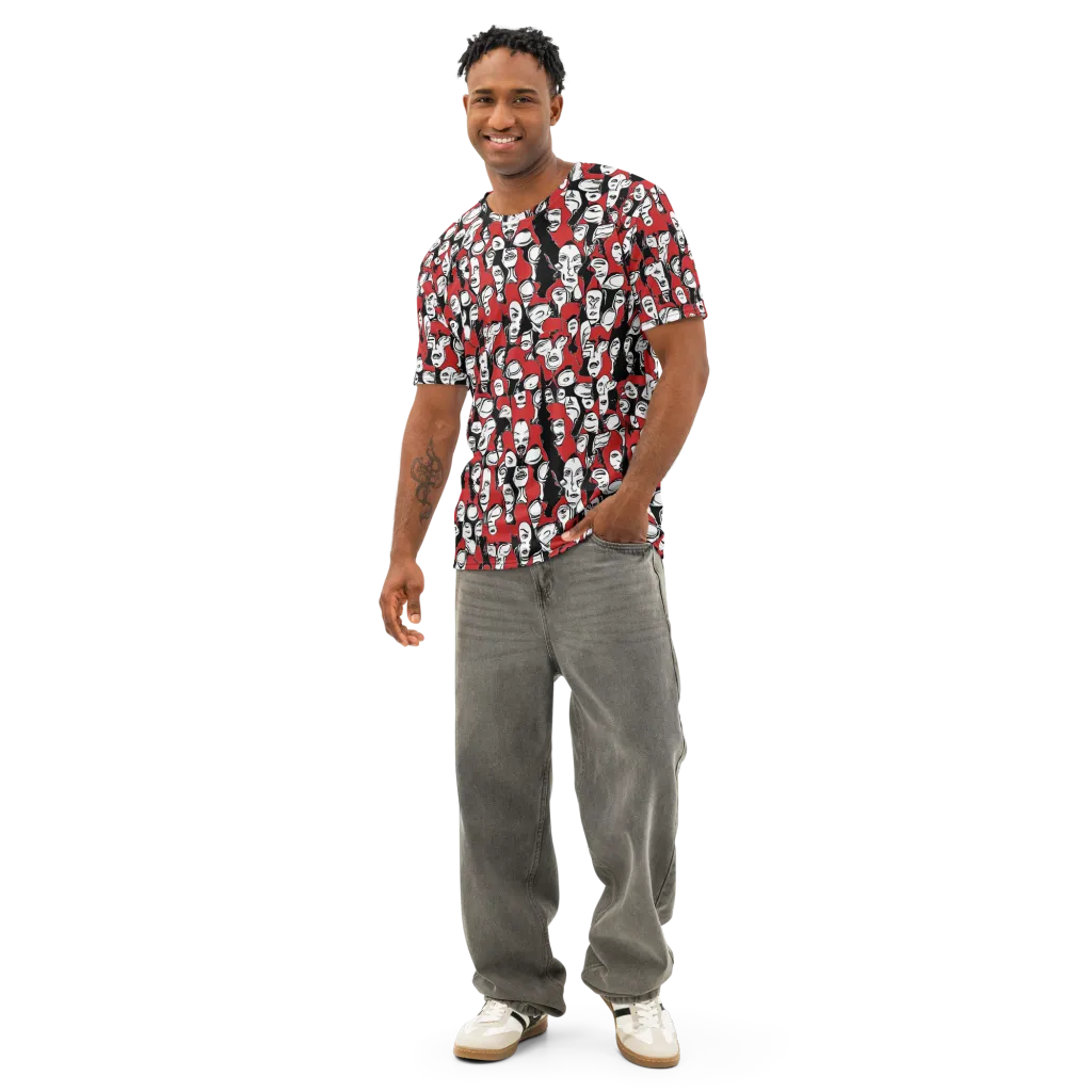 Crimson Chorus on Men's Cotton Crew Neck T-Shirt — Front