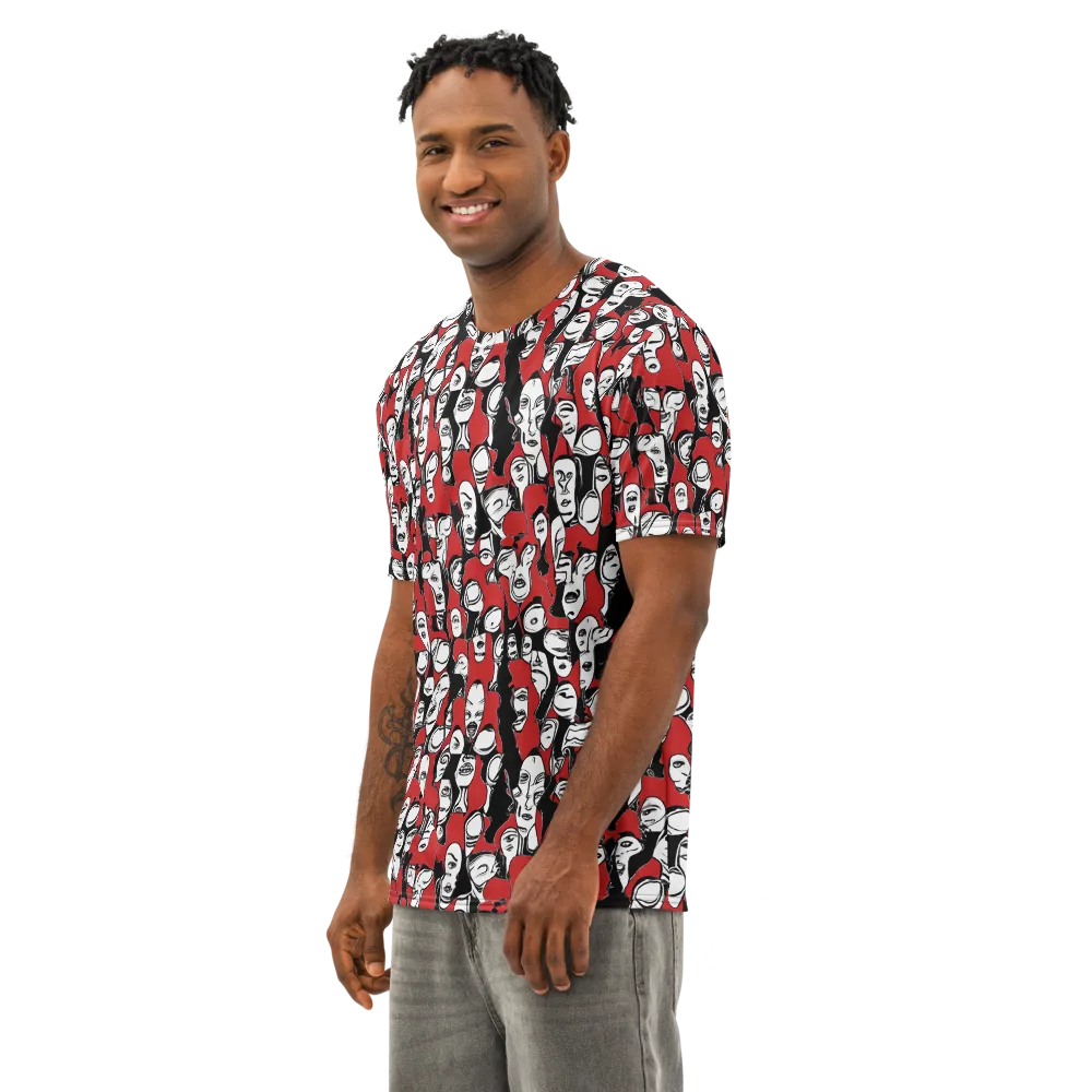 Crimson Chorus on Men's Cotton Crew Neck T-Shirt — Left Front