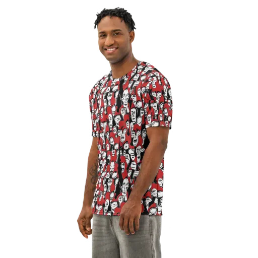 Crimson Chorus on a Men's Cotton Crew Neck T-Shirt