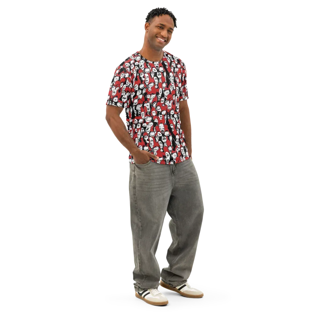 Crimson Chorus on Men's Cotton Crew Neck T-Shirt — Right Front