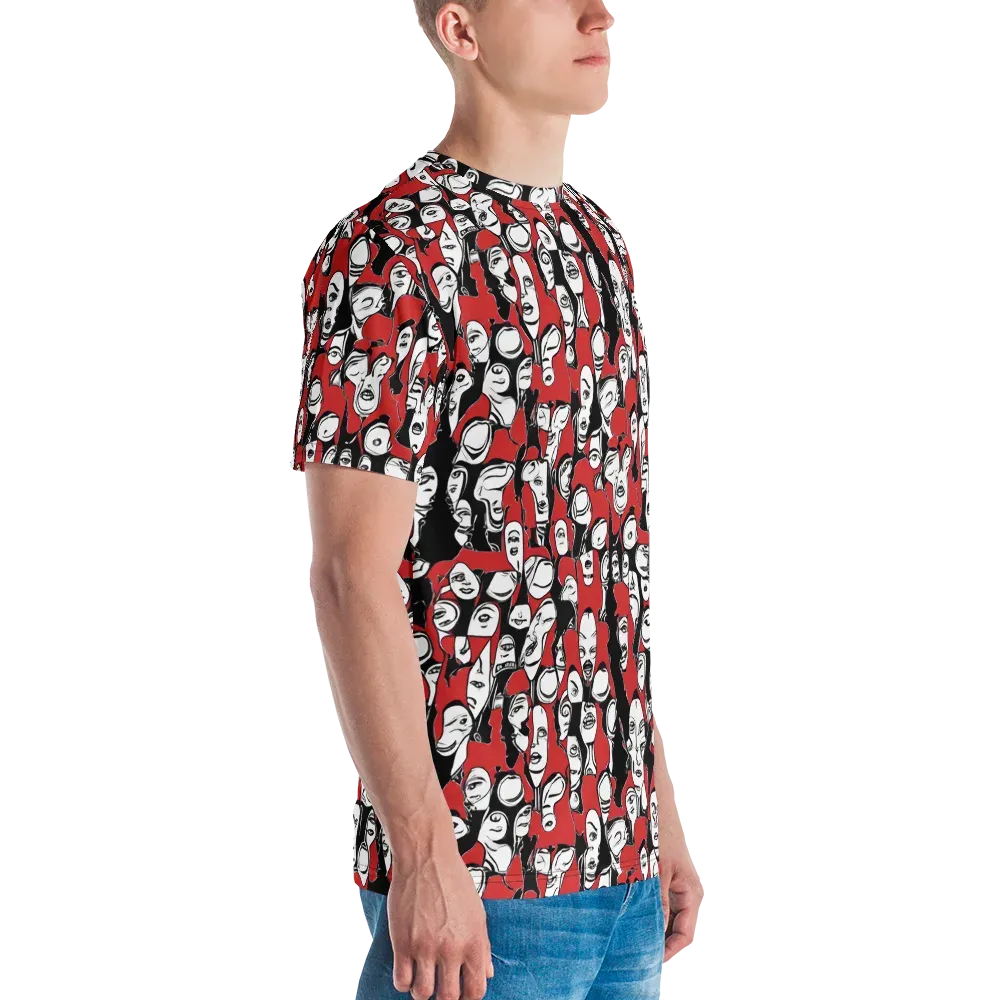 Crimson Chorus on Men's Crew Neck T-Shirt — Right