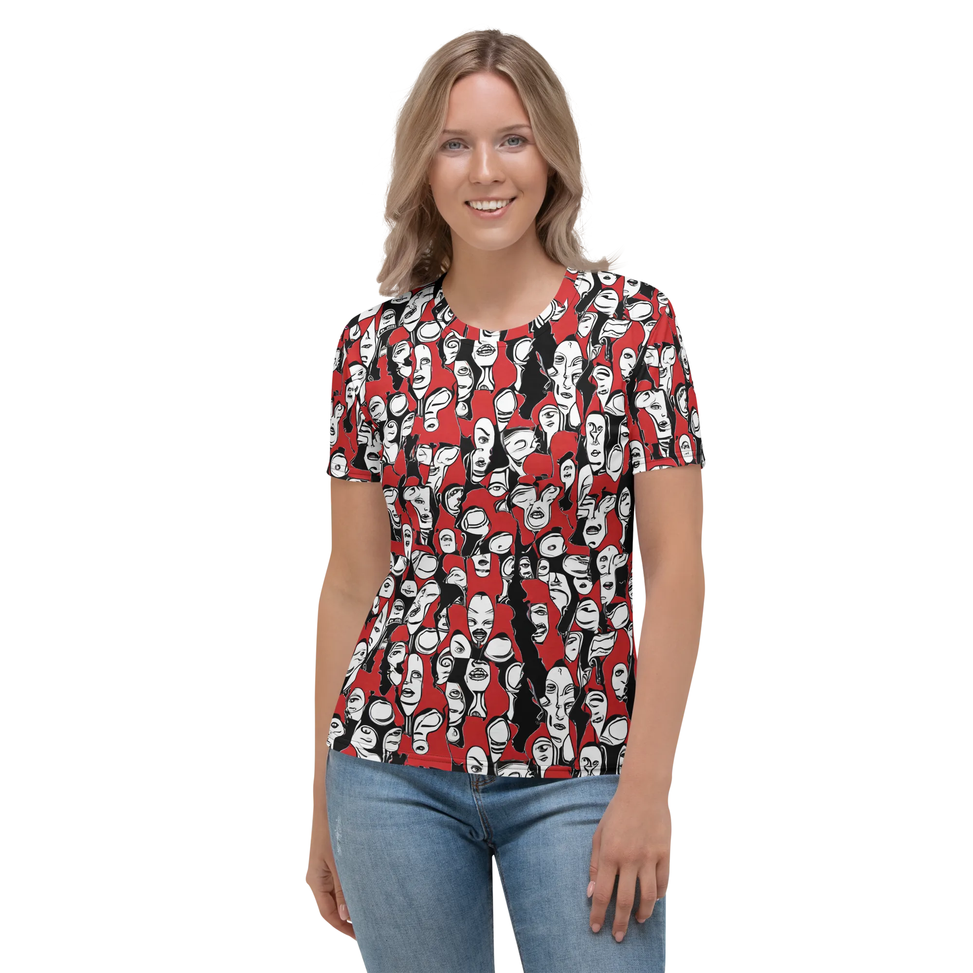 Crimson Chorus on Women's Crew Neck T-Shirt — Front