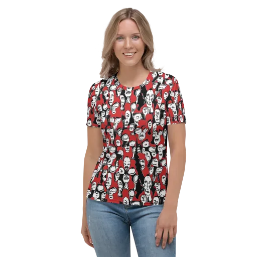 Crimson Chorus on a Women's Crew Neck T-Shirt