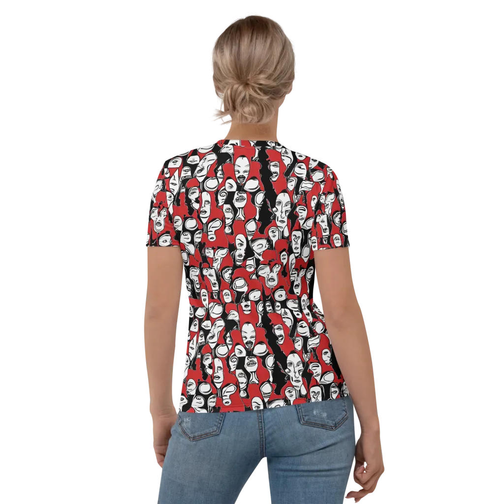 Crimson Chorus on Women's Crew Neck T-Shirt — Back