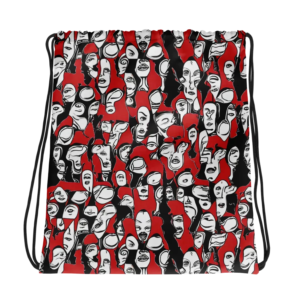 Crimson Chorus on Drawstring Bag — Mockup