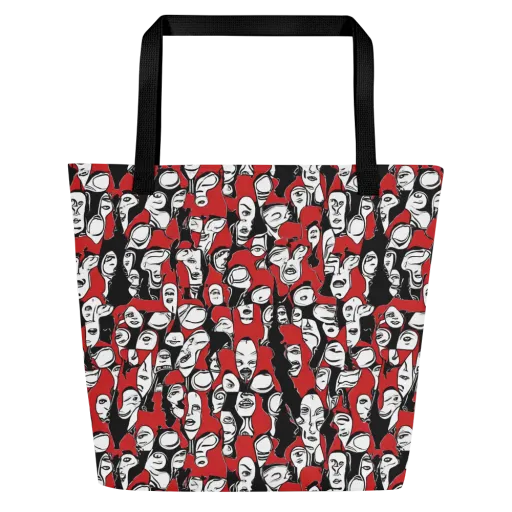 Crimson Chorus on a Large Tote Bag W/ Pocket
