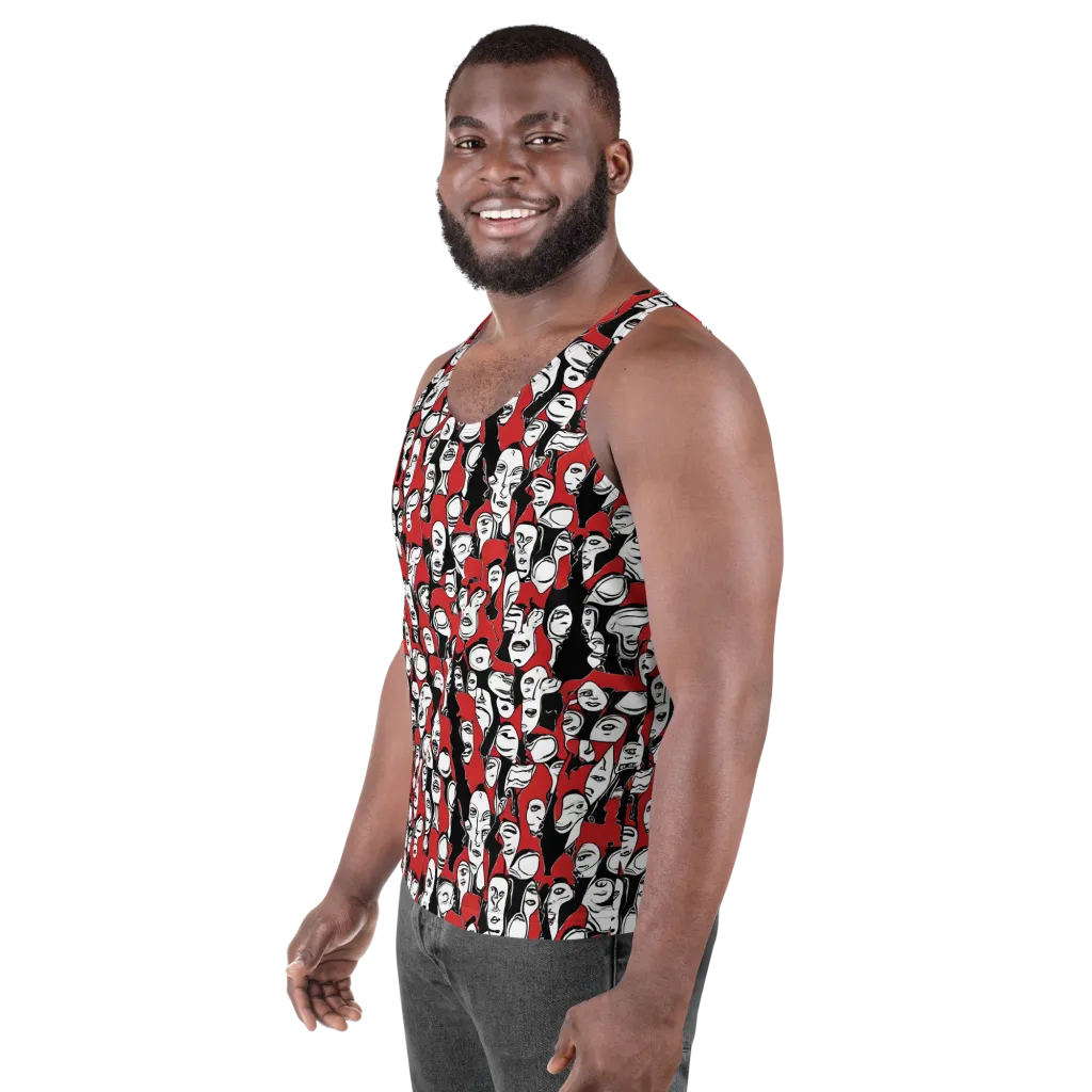 Crimson Chorus on Men's Tank Top — Left Front