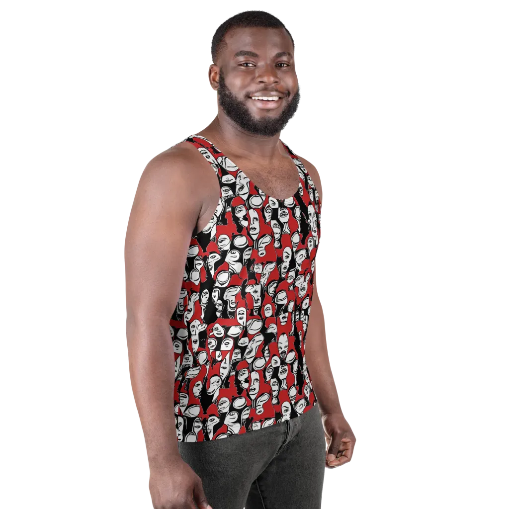 Crimson Chorus on Men's Tank Top — Right Front