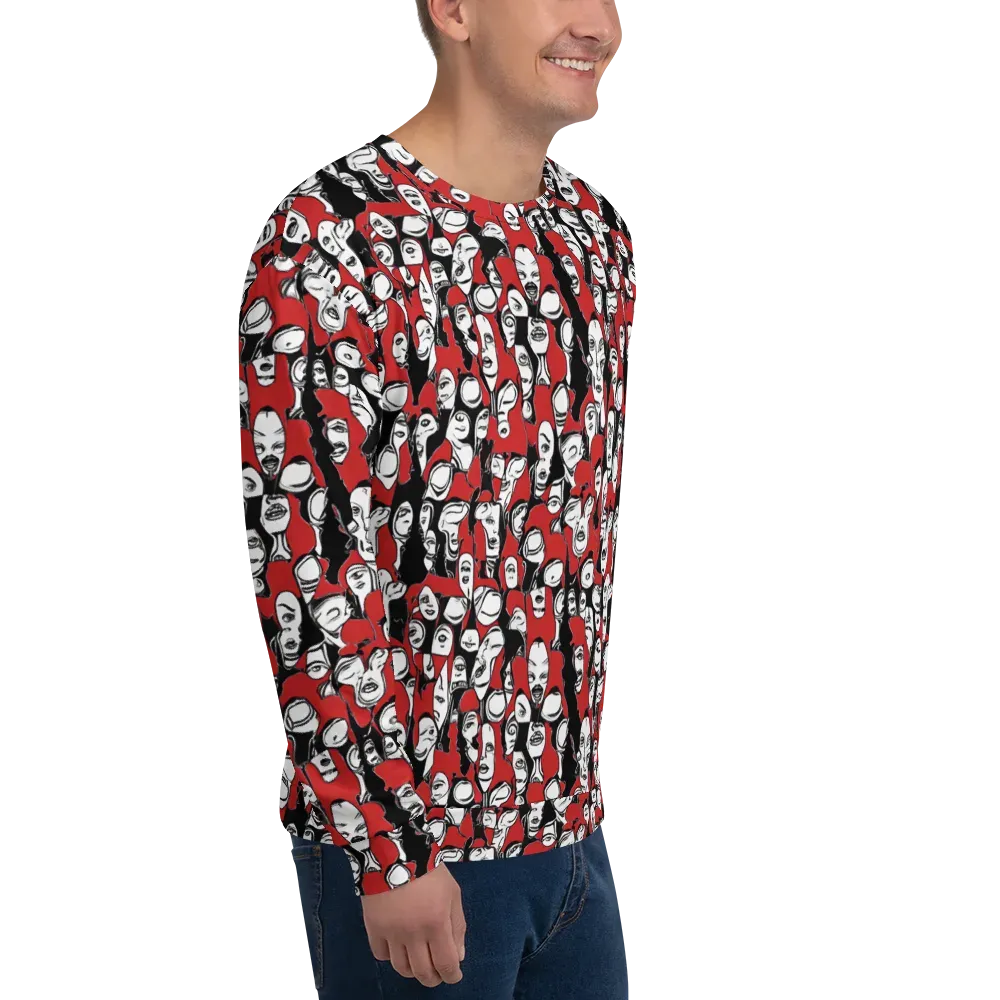 Crimson Chorus on Sweatshirt — Right Front