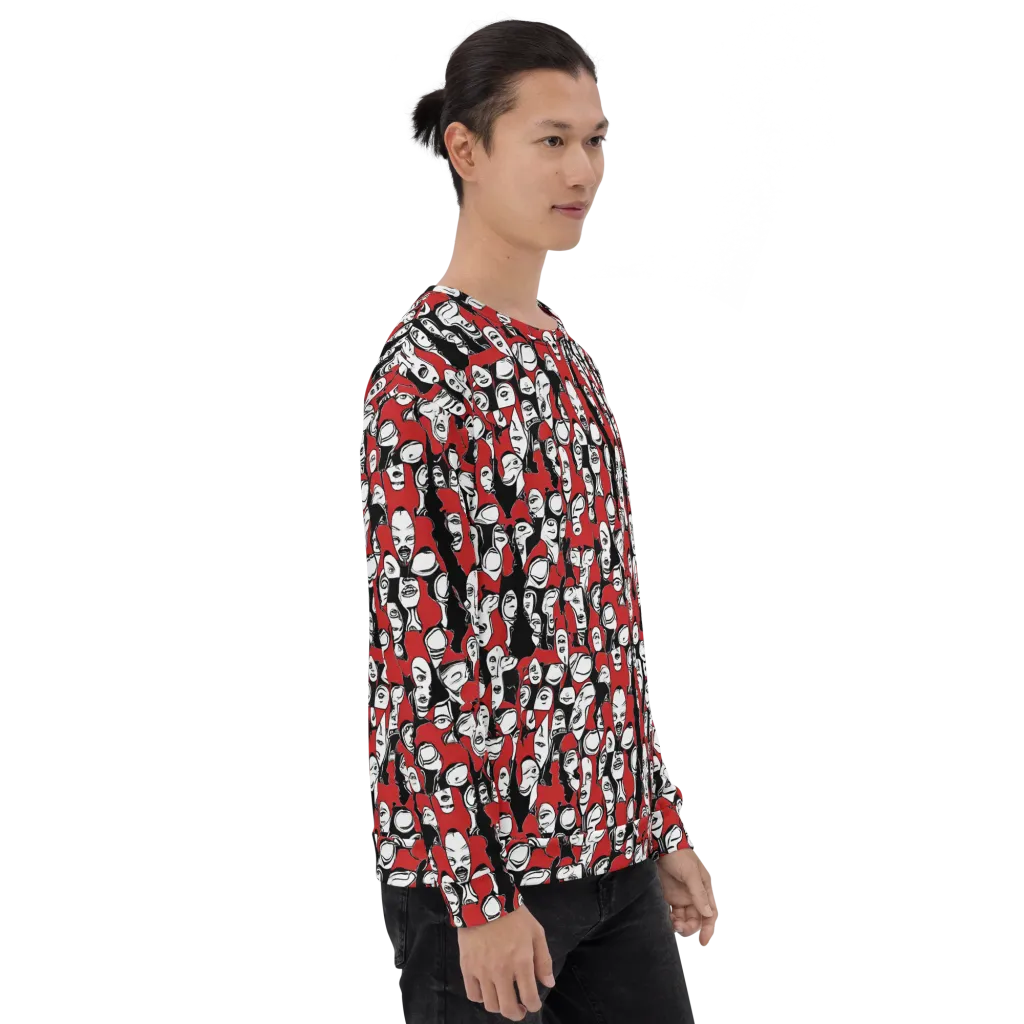 Crimson Chorus on Sweatshirt — Right sleeve