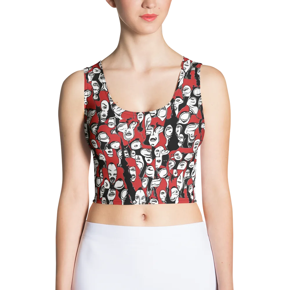 Crimson Chorus on Crop Top — Front
