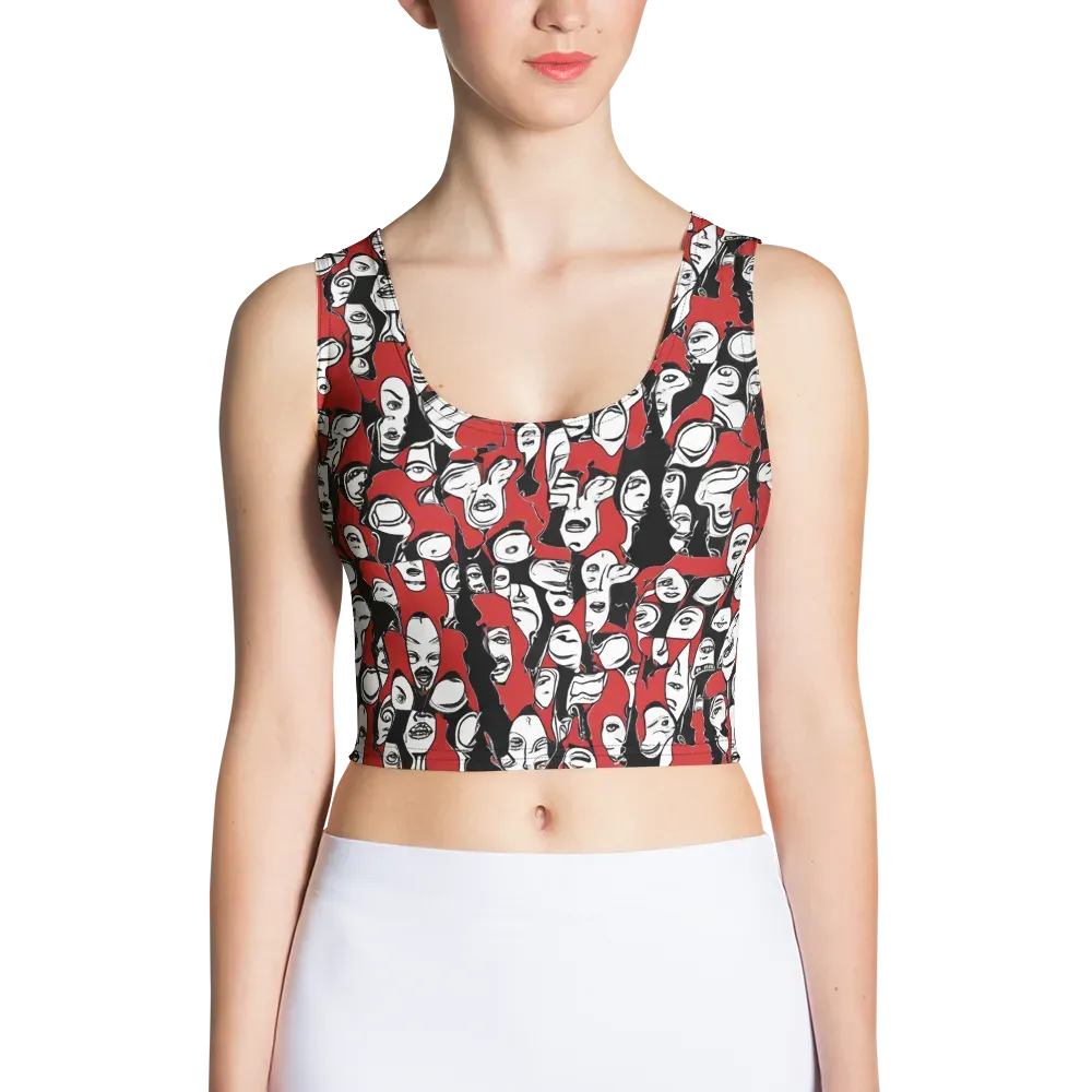 Crimson Chorus on Crop Top — Front