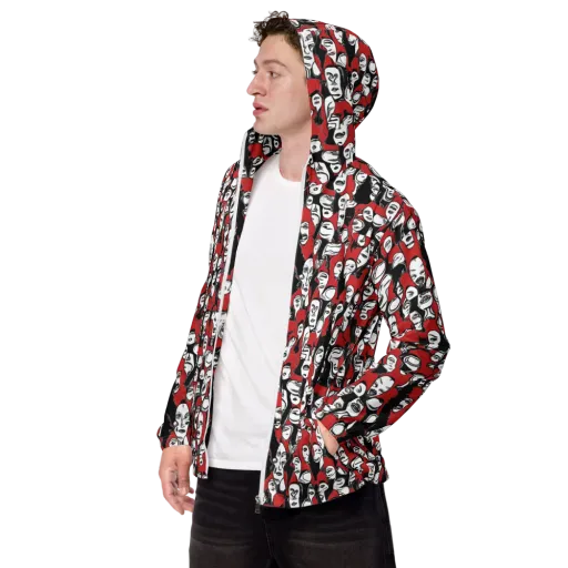 Crimson Chorus on a Men's Windbreaker