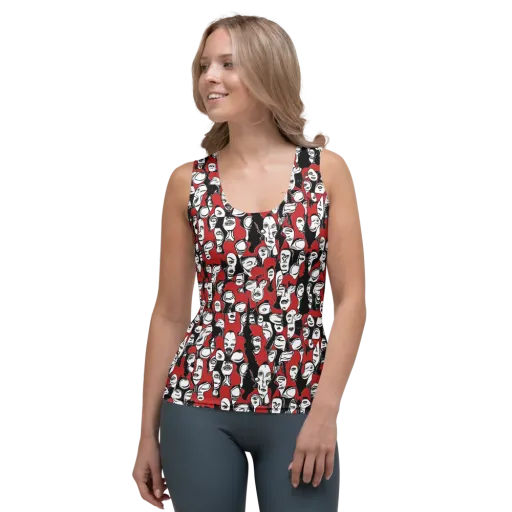 Crimson Chorus on a Women's Tank Top