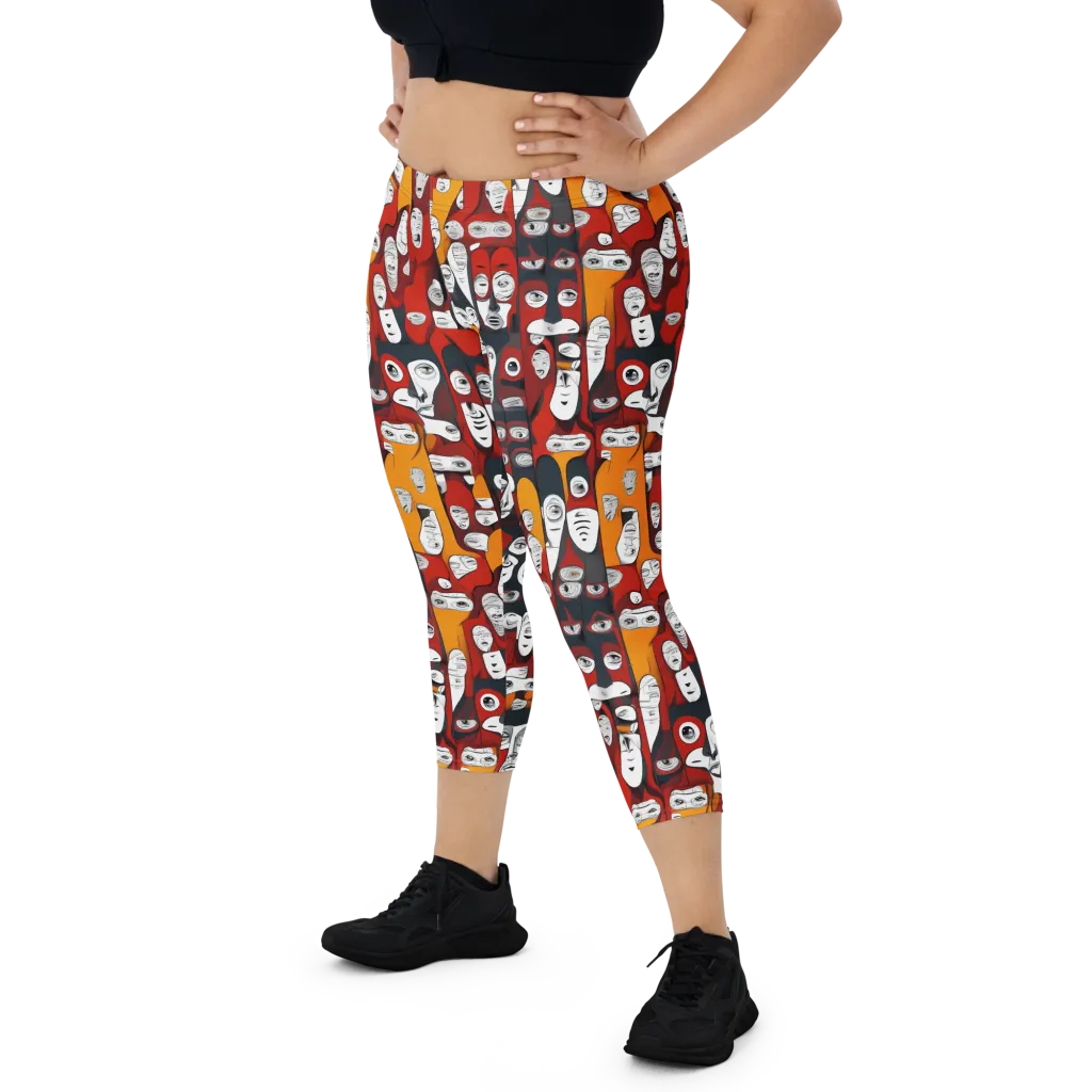 Crimson Visions on Capri Leggings — Print file
