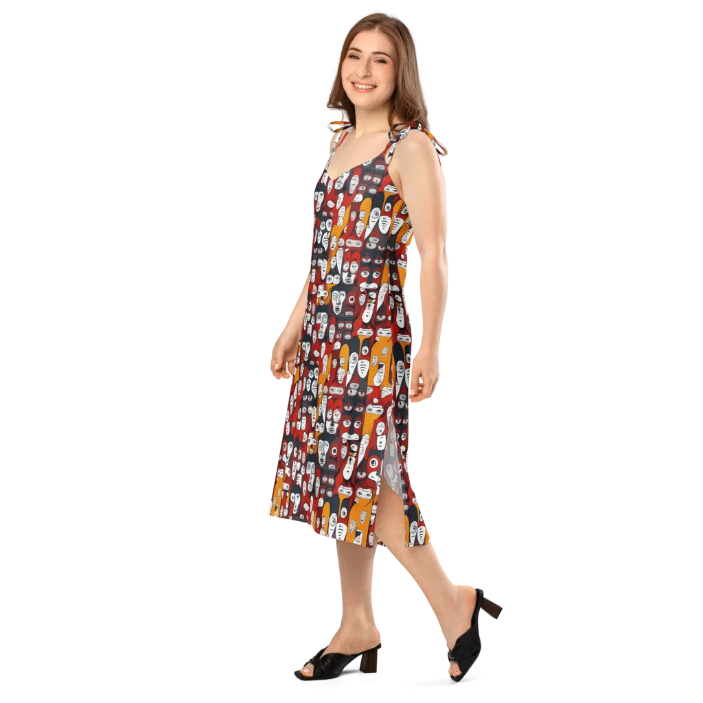 Crimson Visions on Slip Dress — Left Front