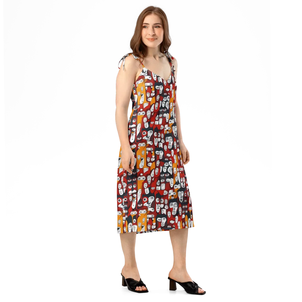 Crimson Visions on Slip Dress — Right Front