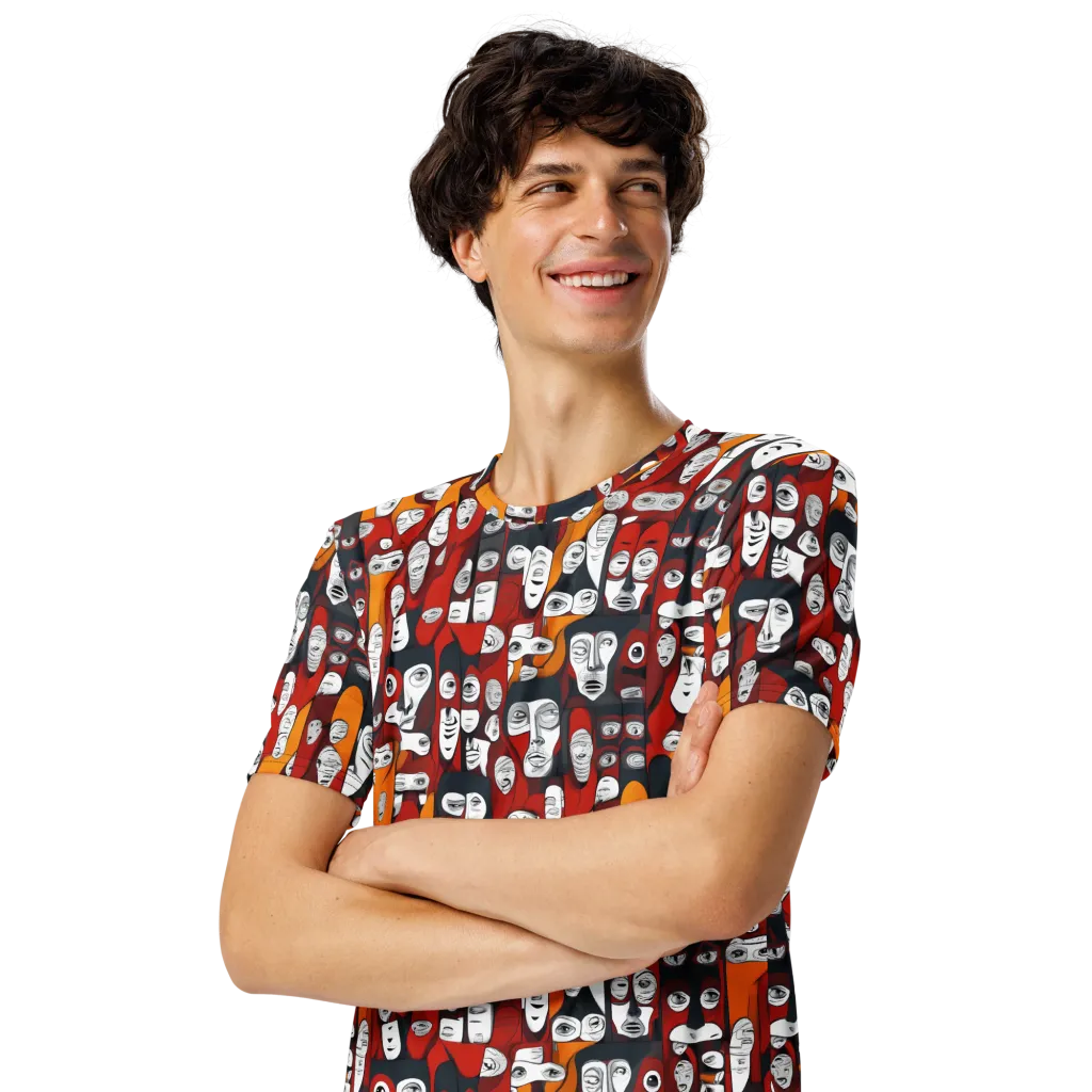 Crimson Visions on Men's Crew Neck T-Shirt — Front print