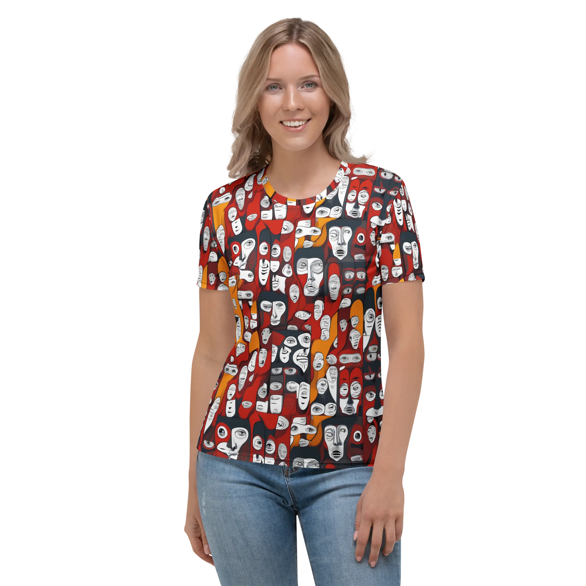 Crimson Visions on Women's Crew Neck T-Shirt — Front
