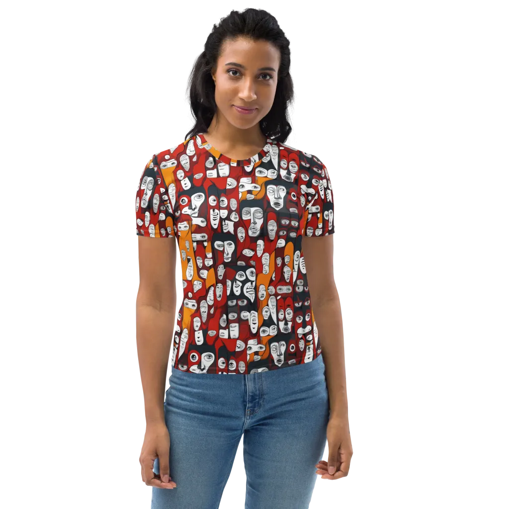 Crimson Visions on Women's Crew Neck T-Shirt — Print file