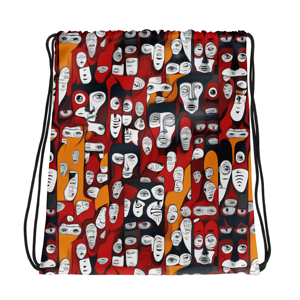 Crimson Visions on Drawstring Bag — Mockup