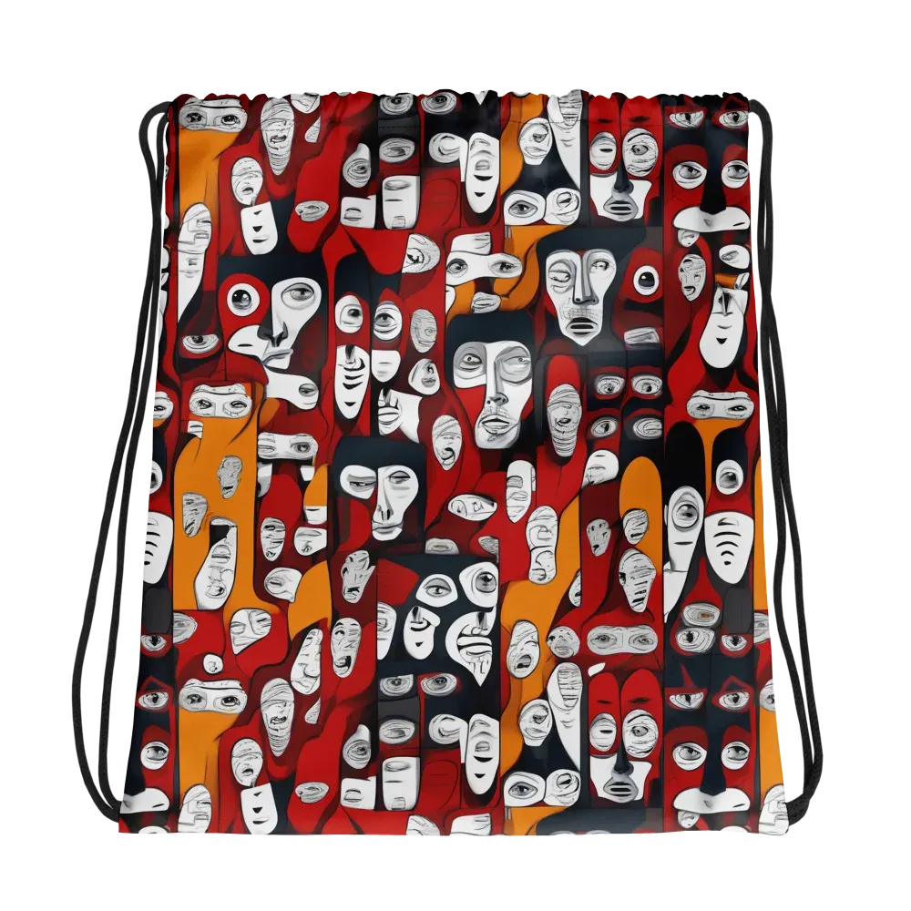 Crimson Visions on Drawstring Bag — Mockup