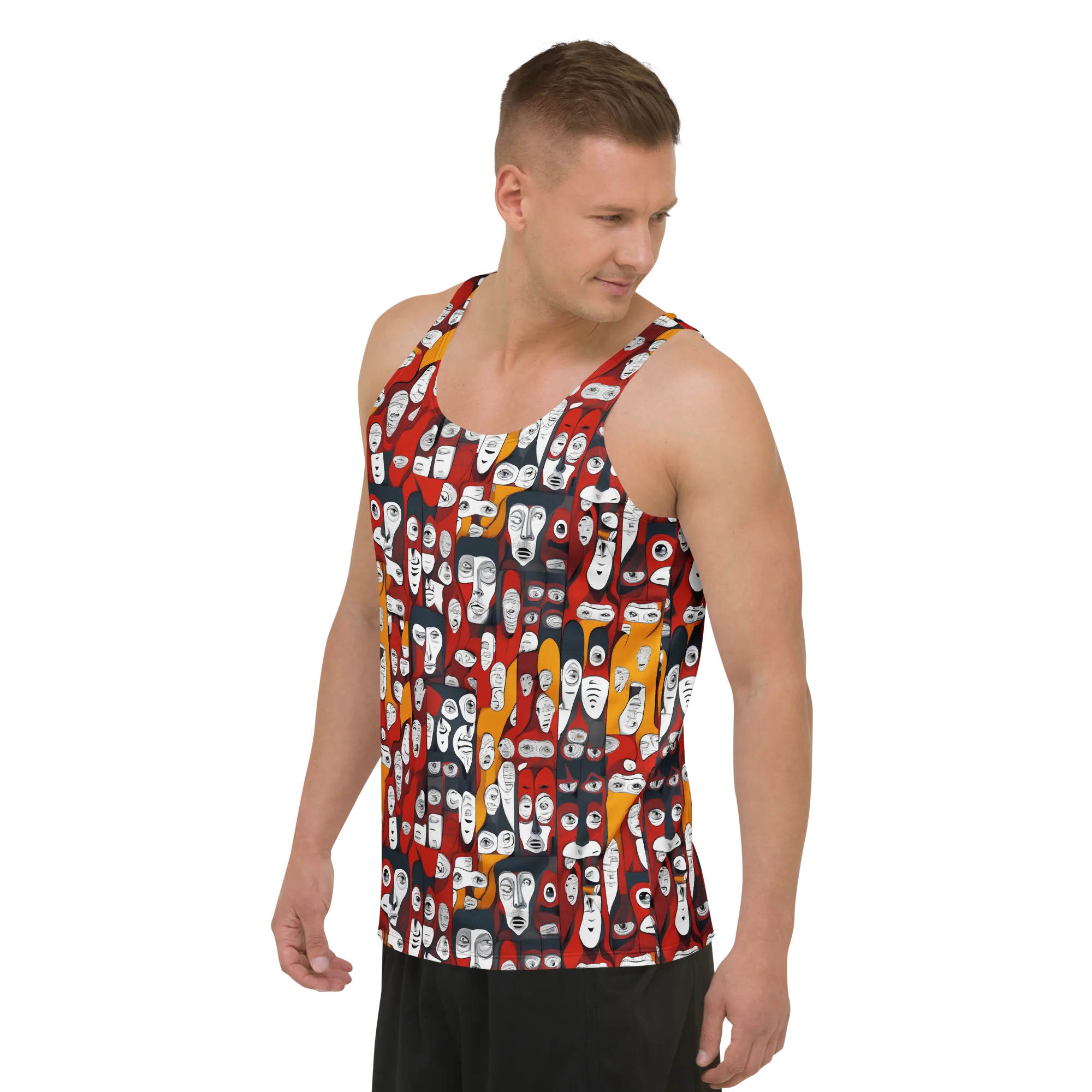 Crimson Visions on Men's Tank Top — Front print