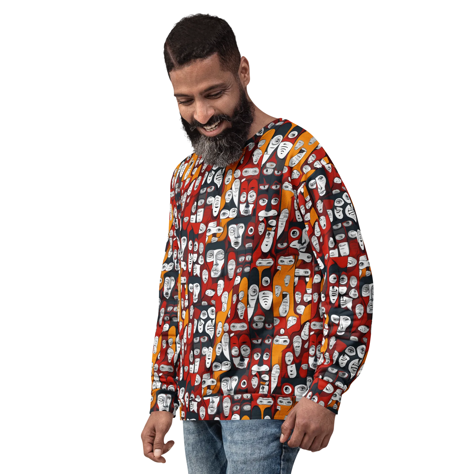 Crimson Visions on Sweatshirt — Left sleeve