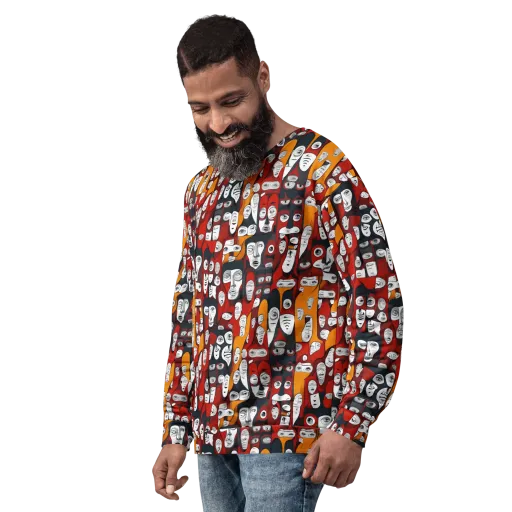 Crimson Visions on a Sweatshirt