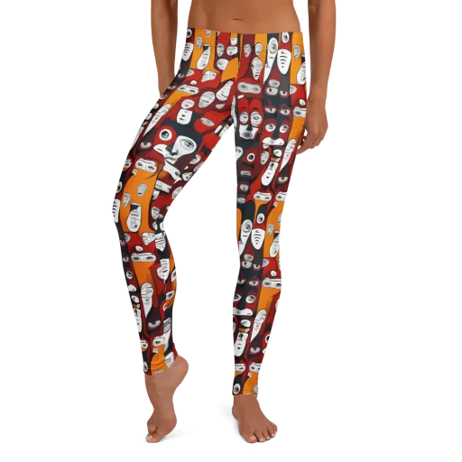 Crimson Visions on a Leggings