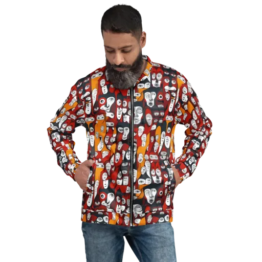 Crimson Visions on a Bomber Jacket